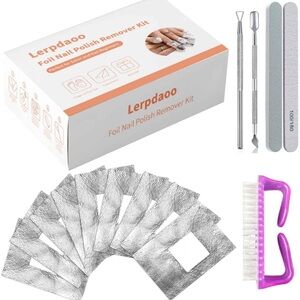 Complete Gel Nail Polish & Acrylic Remover Kit - 200 Foils Wraps & 5 Tools